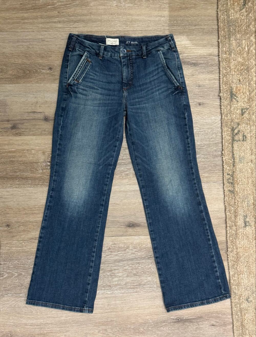 Pilcro Anthropologie Trouser Jeans Straight Bootcut Medium Wash Size 27